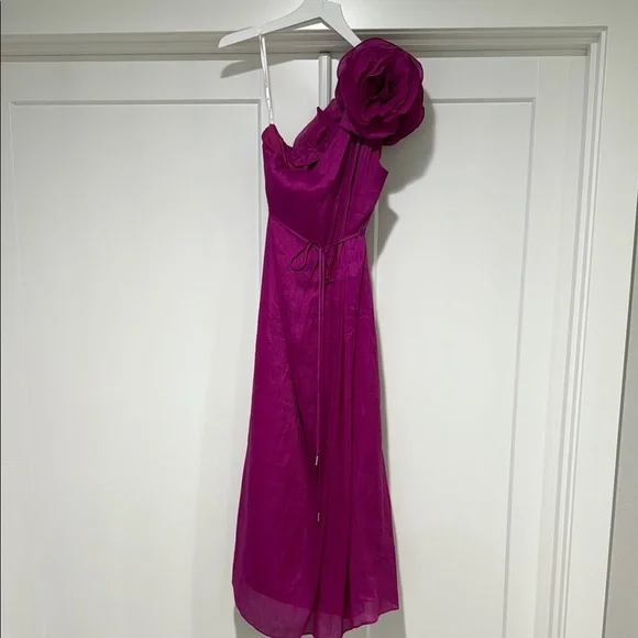 strapless open back dress Aje Pandorea Layered Maxi Dress Lilac Size 16/XXL